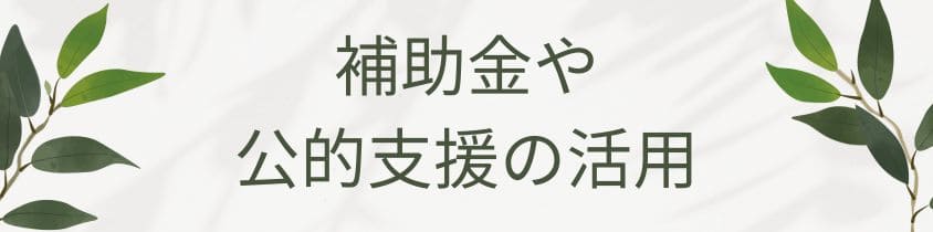 補助金や公的支援の活用