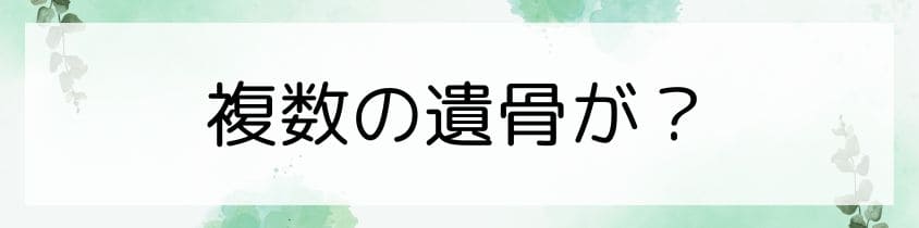 複数の遺骨があるっぽい