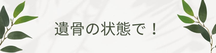 遺骨の状態で費用が変わる